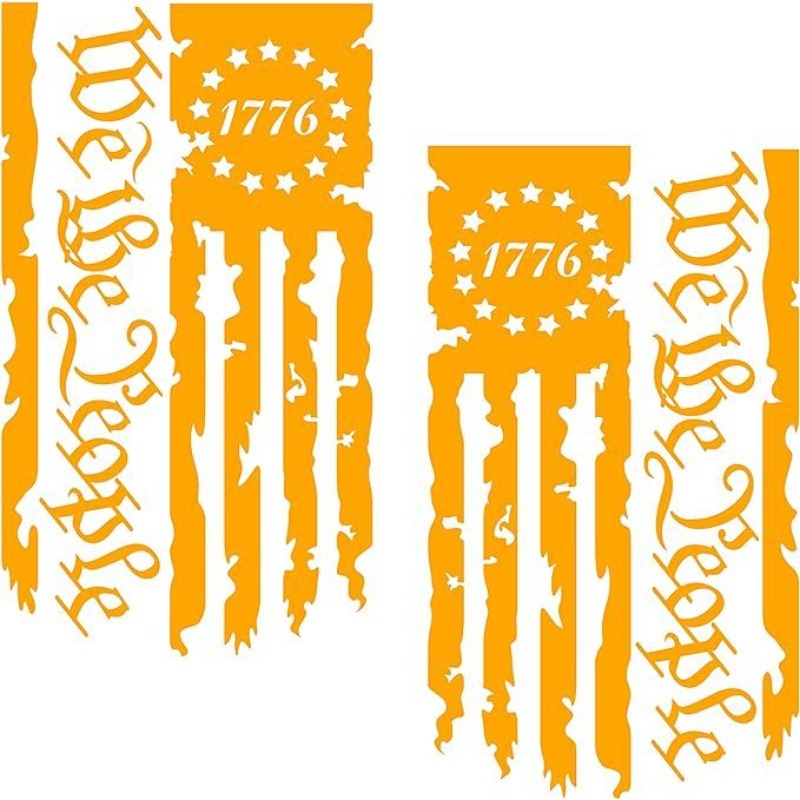 2pcs Stickers We The People American 250th Anniversary Flag, Patriot 1776 Old American Flag Truck Tailgate Vinyl Decals, Car Modification Decor Accessories, Home Decals