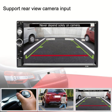 Double Din Car Stereo 7" LCD – MP5 Player with FM Radio, USB/SD/AUX, Mirror Link, Steering Wheel Control & Optional Backup Camera