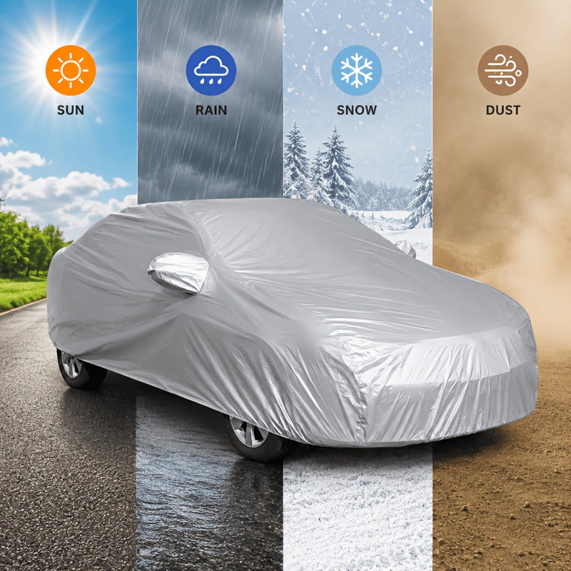 Universal Waterproof Car Cover-Full Car Cover. Uv-Proof, Rain-Proof, Dust-Proof, Snow-Proof And High Temperature-Resistant PEVA Materials, Four-Season Vehicle Protection, Auto Parts, Car Cover | Fashion Car Cover