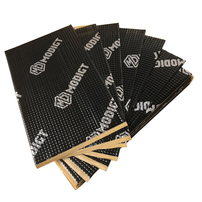 10pcs Butyl Sound Deadener Mat, Noise Insulation And Vibration Dampening Material, Thermal Heat Shield Insulation Noise Reduce Mat Self-adhesive, Cars Hood Firewall Door Trunk Sound Deadening Pad For Car, SUV, Camper, Pickup, Van, Truck, RV