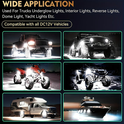 RGB-IC LED Rock Light Kit 4 or 8 Pods, APP & RF Control, Chasing Dream Color Underglow Downlight with Music Mode, 12V for Truck UTV Golf Cart Off-Road Vehicle