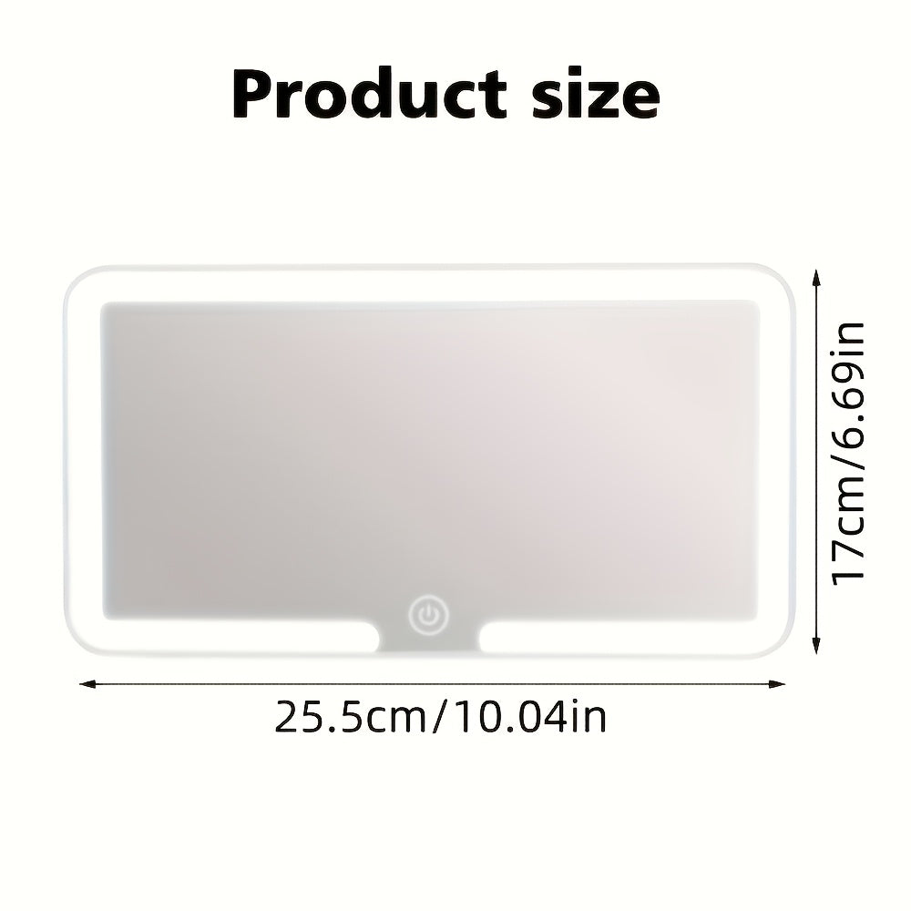 LED Car Visor Vanity Mirror – Rechargeable Ultra-Thin with 3 Light Modes, Sun Visor Mirror for Trucks & SUVs, Low Voltage, Gift for Women