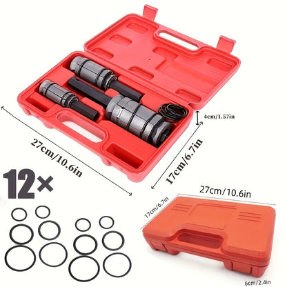 [Without Battery] 3pcs Exhaust Pipe Expander, Includes 12 Rubber Rings Silencer Expansion Tool Set Suitable for Most Vehicles And Trucks, Without Battery