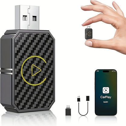 Mini Wireless CarPlay Adapter, Compatible with Apple and Android, Plug and Play, Low Latency for Wired to Wireless CarPlay, Fits Multiple Car Models, 2024 Upgrade, Fast and Stable Connection, No Battery Required, Christmas Gift