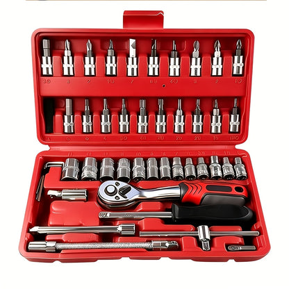 44/34+1/50 Sets of Professional-Sized 1/2-Inch Drive Pneumatic Screwdrivers, Including Both Long-Handled And Short-Handled Screwdrivers, Are Part of a Comprehensive Household Repair Tool Kit Suitable for Automotive Mechanical Maintenance