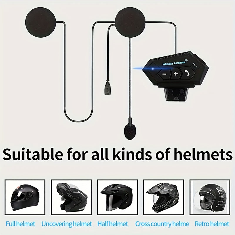 Motorcycle Helmet Bluetooth Headphones – Wireless 6.0, Hi-Fi Stereo, Noise Cancellation, Hands-Free Calls | RGB Atmosphere Light & Standard Variants