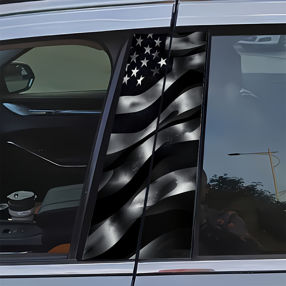 2pcs National Flag Pattern Car Stickers: Waterproof And Scratch-Resistant, Suitable for All Vehicle Models - Car Decoration for Festivals, Compatible with Laptops And Cars