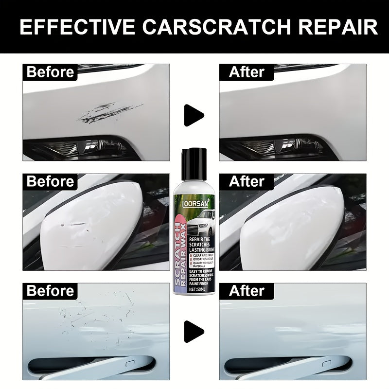 Car Scratch Repair Paste – Nano Swirl Remover, Wax & Polish Kit for Deep Scratch Fix, Paint Restoration, All Colors, 1.69oz + Sponge