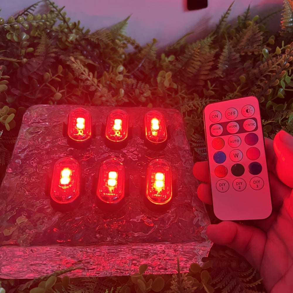 6pcs Light Up The Night: RGB LED Aircraft Lights For Car Motorcycles Truck Airplanes Helicopters LED Run Sport Ambiance Light For Party Night Sleep Light | Home Office Lighting Bedside Decorative, Gaming Study Room Decordation Holiday Birthday