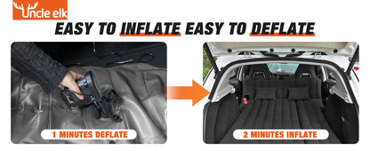 SUV Air Mattress: Inflatable Car Air Mattress for Camping, Flocking Car Bed with Air Pump And 2 Pillows, Portable Sleeping Pad Mattress for Home Car Travel Camping Black