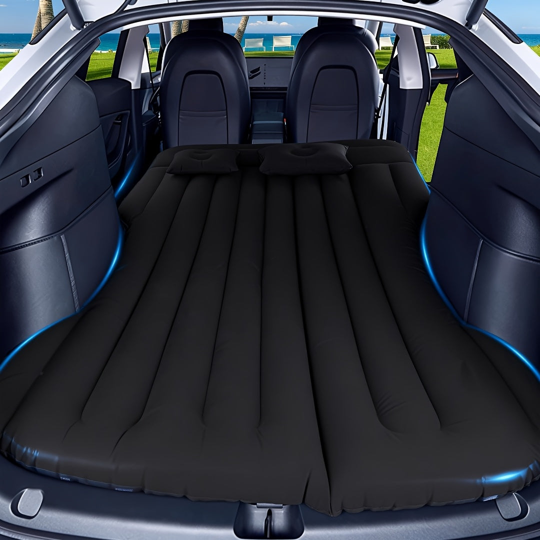 Ultra Comfortable Car Inflatable Mattress, Suitable for Tesla SUV Trucks, RVs, Trucks, Backseat Trunks, 64ft, Portable Foldable Inflatable Bed. Suitable for Travel Camping, Ncluding Storage Bag, Air Pump And Two Pillows, Two Piers