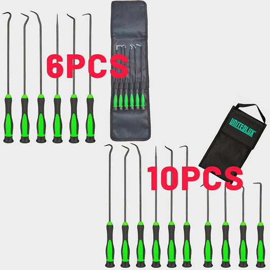 [Nice Gifts] 10pcs/6pcs Ultra Long Precision Hooks And Picks, Made Of High-Quality Steel, With Slip Handles And Non Electric Metal Hand Tools, Used For Maintenance Of Automotive Machinery And Electronic Products. Nice Gifts, Without Battery