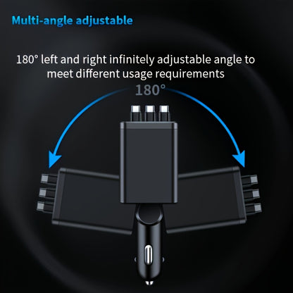 7-in-1 Car Fast Charging Mobile Phone Charger | Upgraded Color Light, 3 Extendable Cables, Fast Charging Interface, 180° Free Adjustment Angle, LED Intelligent Digital Display Screen, USB Connector, Universally Applicable, Without Battery