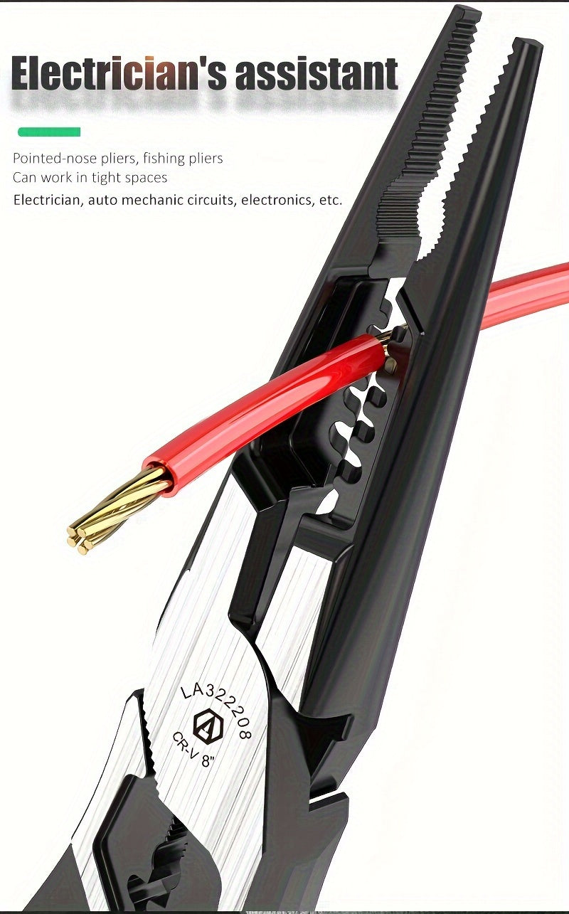LAOA Insulated Needle-Nose Pliers/Wire Cutters/Diagonal Pliers, Multifunctional Electrician'S Manual Tool That Combines Cutting, Gripping, Twisting Screws, And Crimping Terminals All in One.
