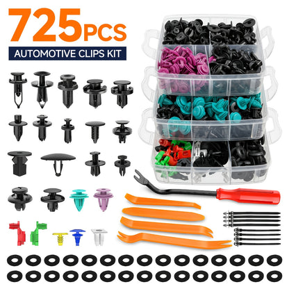 Automotive Fastener Clip Kit 680 Rivets 45-Piece Tool Set 23 Types Car Bumper Fender Trim Clips Universal Fit Ford GM Toyota Honda BMW Nissan