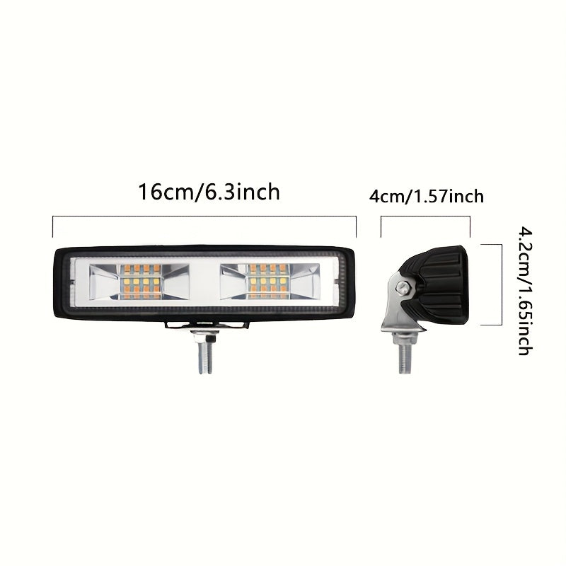 LED Work Light 208W 13900LM, 4.3/6.3 Inch Super Bright Two-Color Driving Lights, 2PCS Auxiliary Exterior Lights for Car Motorcycle Off-Road Pickup EV, Day & Night