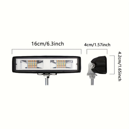 LED Work Light 208W 13900LM, 4.3/6.3 Inch Super Bright Two-Color Driving Lights, 2PCS Auxiliary Exterior Lights for Car Motorcycle Off-Road Pickup EV, Day & Night