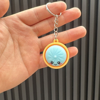 14pcs Keychain Set for Her/Him, Cute Dumpling Keychains in Bulk, Suitable for Classroom Prizes, Gift Bag Stuffing, Steamed Bun And Dumpling Keychains with Steamer Basket, Birthday And Mother'S Day Gifts, Treasure Chest Prizes, Random Colors