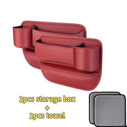 2pcs Storage Box + 2pcs File/1pc Storage Box + 1pc Towel Car Seat Gap Organizer Storage Box Pocket Multifunction Universal Wallet Keys Card Cup Phone Holder Auto Interior Accessories Car Storage Boxes|car Accessories Clearance|car Seat Side Filler