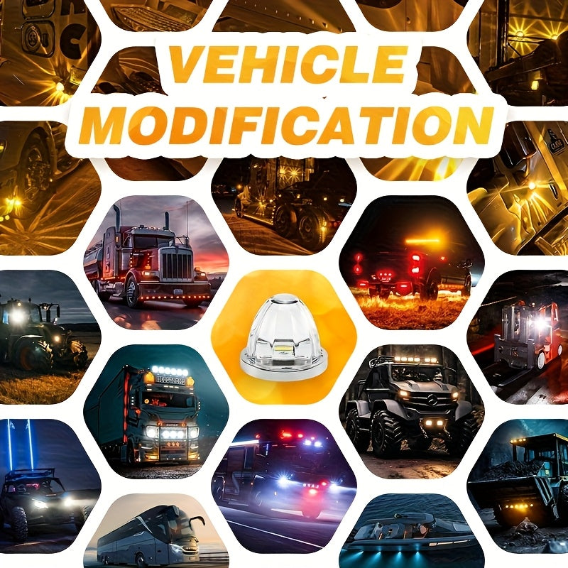 2pcs Car Side Ground Lights, Watermelon LED Always-on Car Side Lights, Truck Side Indicator Lights, Easy to Install, Suitable for Various Vehicles, Suitable for Semi-trailers And Boat Trailers, No Battery Required, Includes Screws