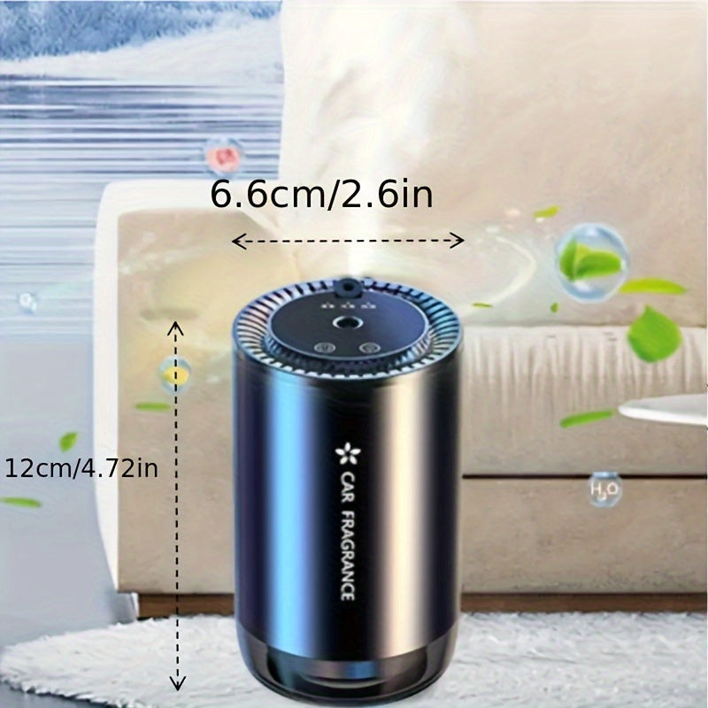 Smart Car Air Freshener with Projection Light, USB Rechargeable Essential Oil Diffuser, Adjustable Scent Intensity, Music-Synchronized Lights, Perfect Car Gift, Car Air Freshener Long Lasting, Automotive Fragrance, Modern Accessory, Sleek Cylindrical Desi