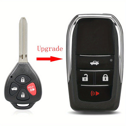 Set of 2 Enhanced Flip Key Fob Shells with 4 Buttons for Toyota Models Including Camry, Corolla, Venza, for Scion, And for Xb from 2007 to 2012, FCCID HYQ12BBY