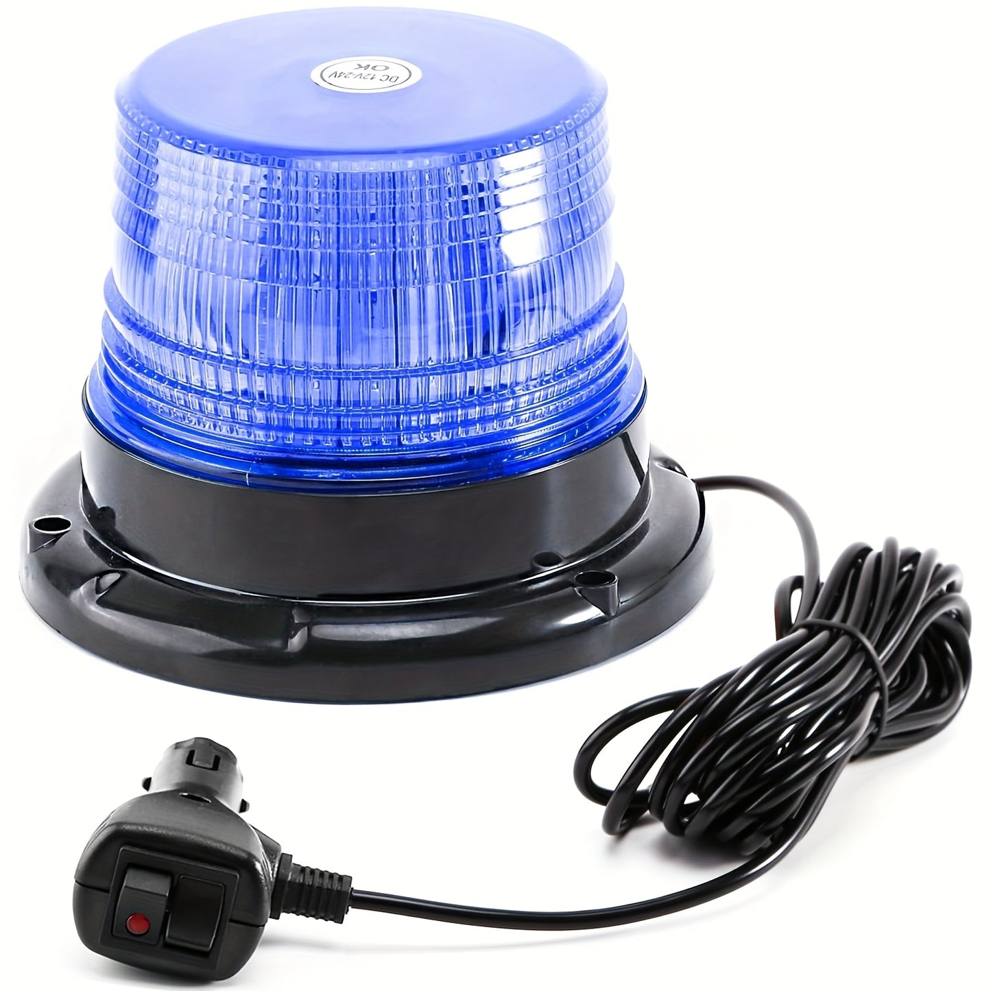 40-LED Amber Beacon Light - High-Brightness Safety Light With Magnetic Base For Trucks, Forklifts, Tractors, Snow Plows, And More - 12V/24V Mini Light Bar, Without Battery