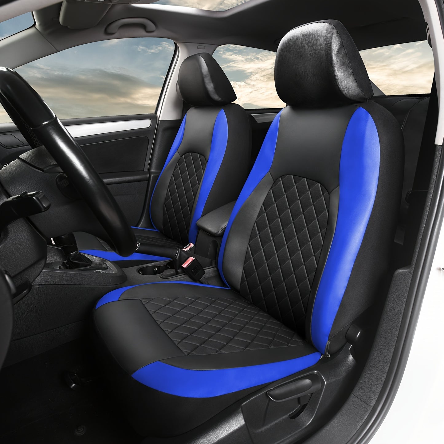 Universal Faux Leather Car Seat Covers Full Set Car Seat Covers Full Set Front Seats And Rear Bench, Universal Fit 5 Seat Covers For SUV, Automotive Truck, for Jeep, for Bmw, Scratch Proof, Car Accessories For Men And Women