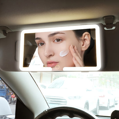 Car Sun Visor Makeup Mirror | USB-powered with Included Charging Cable, Features 3 Light Modes and LED Illumination, Suitable for Cars, Trucks, and SUVs, Perfect Gift for Women, Essential Road Trip Companion, Ideal for Female Drivers