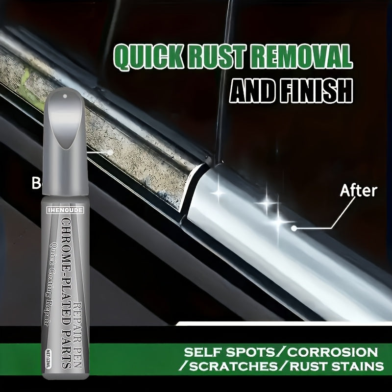 Chrome-plated Parts Repair Pen - Surface Scratch Repair, Suitable for Car Chrome-plated Parts, Wheel Hubs, Signs, Door Handles, and Other Metal Parts, Easy to Restore and Look New