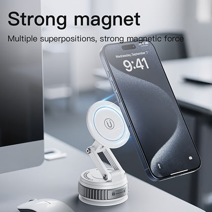 360-Degree Rotatable Magnetic Phone Holder - Compatible with for All Smartphones And Vehicles, Works with Iphone 16/15/14/12 - Compact And Foldable Car Mount with Strong Grip - Trendy Car Accessory