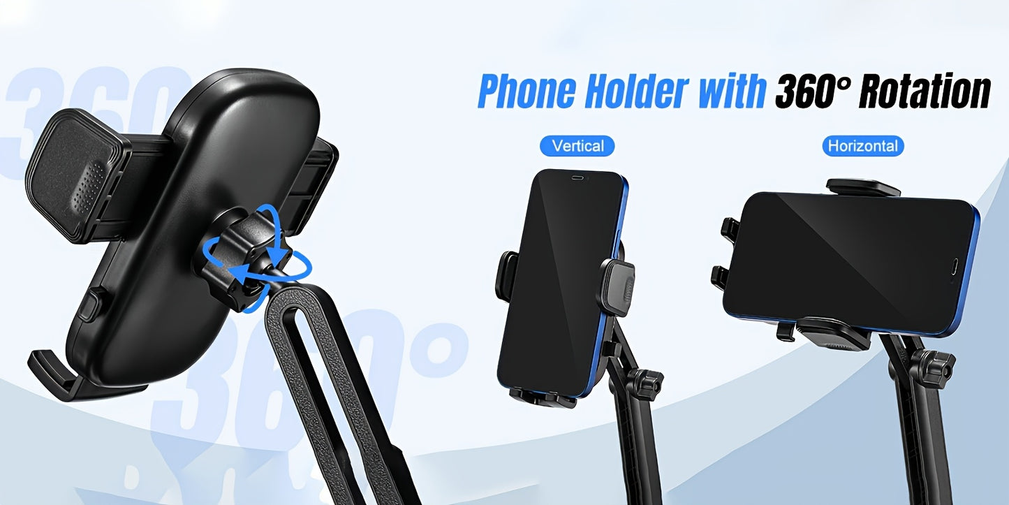 [2-In-1 Cup Phone Holder] Car Cup Holder Phone Mount, Upgraded 2-In-1 Car Cup Phone Holder Expander with Adjustable Base, 360-Degree Rotation, Cup Phone Holder for Car Compatible with Iphone, Samsung & All Smartphones