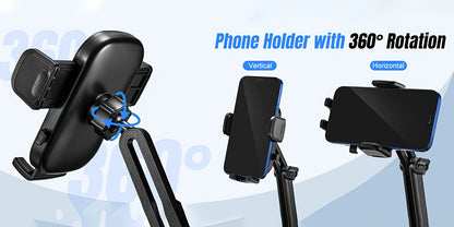 [2-In-1 Cup Phone Holder] Car Cup Holder Phone Mount, Upgraded 2-In-1 Car Cup Phone Holder Expander with Adjustable Base, 360-Degree Rotation, Cup Phone Holder for Car Compatible with Iphone, Samsung & All Smartphones