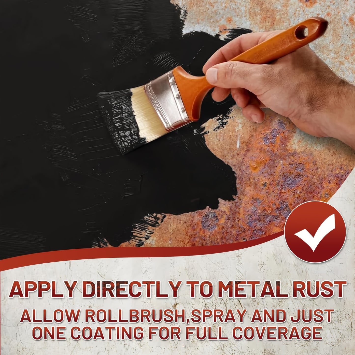 32fl.oz (907ml) Black Anti-Rust Coating - Heavy-Duty Quick-Drying, UV & Heat-Resistant Metal Primer with Permanent Encapsulation, Rust Converter & Paint Protector for Cars, Motorcycles, Metal Surfaces - Long-Lasting Shield, Easy Application, Durable Metal