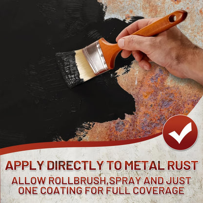 32fl.oz (907ml) Black Anti-Rust Coating - Heavy-Duty Quick-Drying, UV & Heat-Resistant Metal Primer with Permanent Encapsulation, Rust Converter & Paint Protector for Cars, Motorcycles, Metal Surfaces - Long-Lasting Shield, Easy Application, Durable Metal