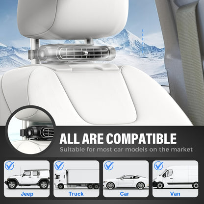 Car Fan-Blade-Less Car Air Conditioner Fan | 3-Speed Quiet Cooling, Seat Fan, Comes with A USB Charging Cable, Plug-And-Play (Non-Rechargeable Model). Stay Cool Even in Traffic Jams (Fits All Car Models)