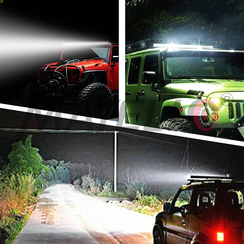 8/15 Inch Ultra-Thin LED Double Row Strip Light, Ultra Bright, Used for Car, Truck, for Jeep, Off-Road, ATV Boat Lighting, Without Battery