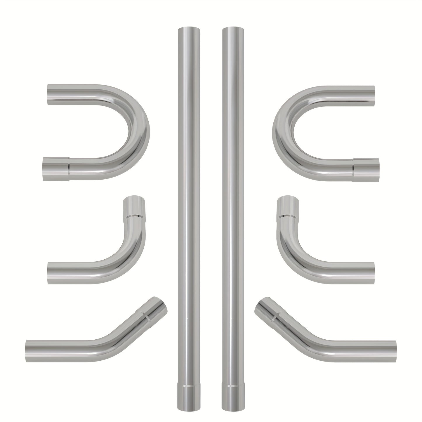 [Exhaust Kit Tubing] 2.5'' Mild Steel Exhaust Kit Tubing Mandrel Bend Pipe Straight U Bend 16 Gauge Universal