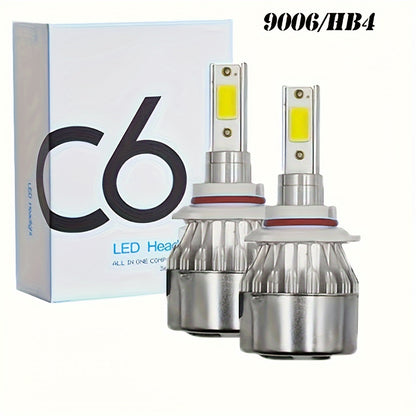 2pcs Headlight H4 H1 H3 Car Lamp H7 H11 9004 9005 9006 9007 Car Led Headlamp Pair, Without Battery