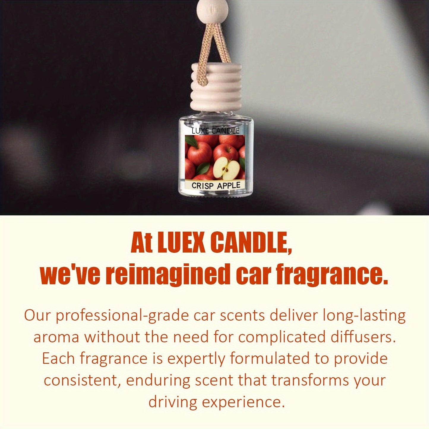 Set of 2 Car Air Freshener Diffusers - Vanilla Cream Scented Oil Diffuser for Vehicles, Lasting Fragrance for Over 45 Days