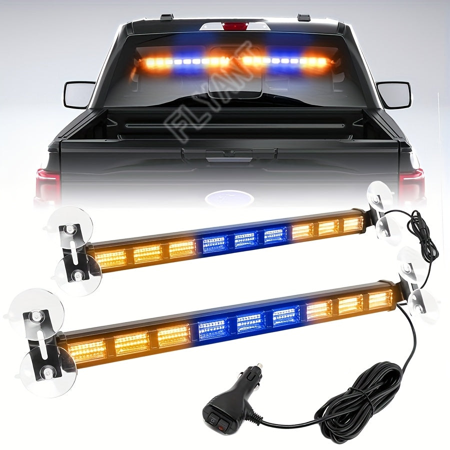 17 Inch 80W Triple Row LED Light Bar 3000LM, 3-Color Modes Emergency Flasher Off Road Work Light, 12V-24V for Cars ATV SUV Pickup Trucks Tractors Boats