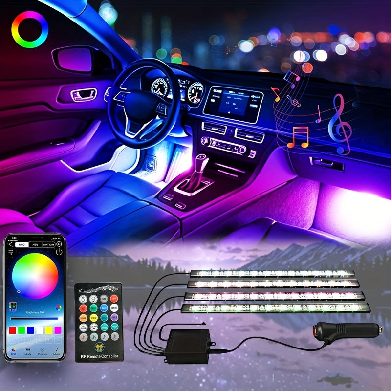 The RGB Motorcycle Light Strip Features Six Installation Points, Operates on 12V, And Includes a Mobile App And Sound Effects, Making It a 6-In-1 Decorative Atmosphere Light for Motorcycles, Without Battery