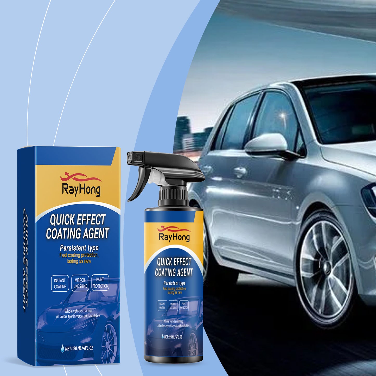 16.03oz/20.29oz/ 32.06oz/40.58oz/48.08oz Quick Effect Car Coating Spray, Waterless Wash Polish, Paint Protection And Glass Cleaner- Suitable for All Vehicle, Car Maintenance Supplies, Car Accessories, Shiny Car Stuff