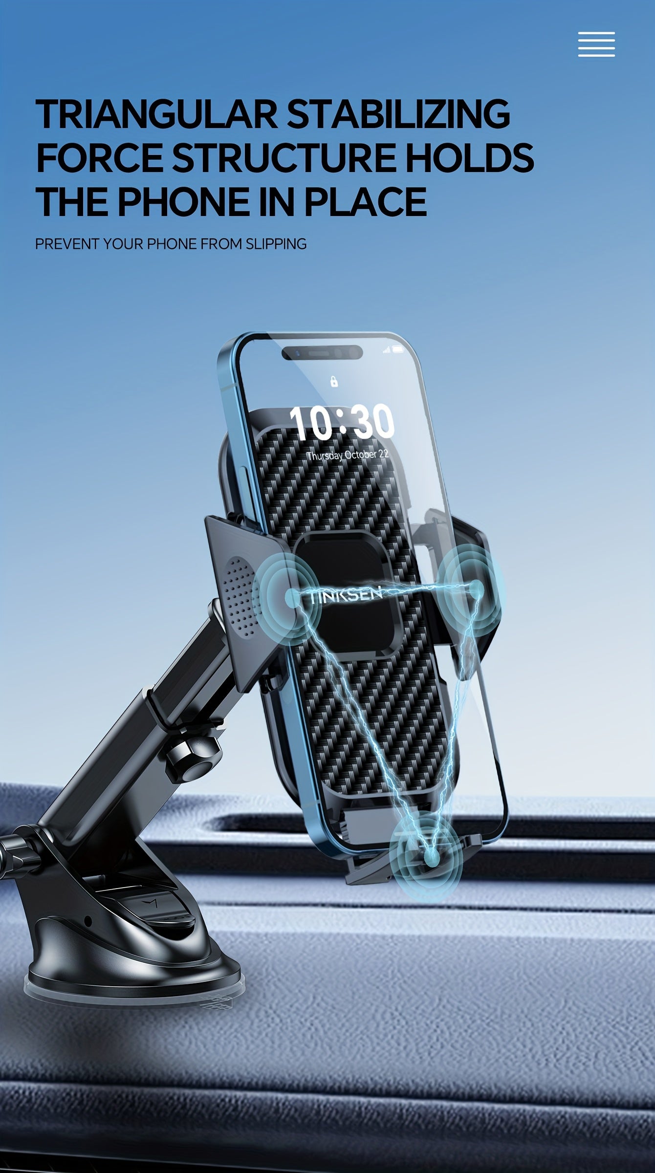 Upgraded Truck Magnetic Mobile Phone Stand - Adjustable Arm with Ergonomic Grip, Strong Suction Cup And Elliptical Design, Compatible with iPhone, Samsung, Android Smartphones, General Motors, Fashion Accessories, Texture Anti Slip Pad