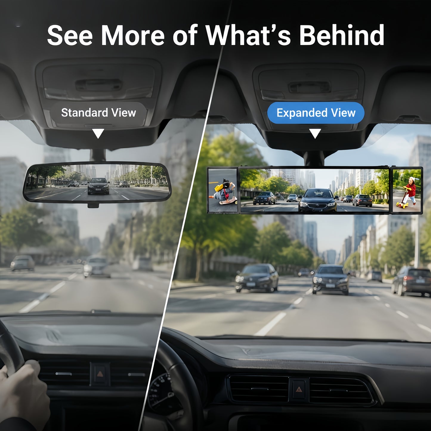 Wide-angle Convex Car Rearview Mirror-safety Clip, Seamless Arc Design, Lmproving Visibility-suitable For Cars, SUVs And Trucks, Safe Driving Accessories, Car Rearview Mirrors, Car Essential, Car Blind Spot Mirrors, Suitable For All Kinds Of for car