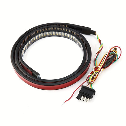 Tailgate Light Bar, Driving Safety Warning, Tail Rear LED High Brightness Strip Light with 3-Row 504 LEDs And 4-Way Flat Connector Wire for Pickup Truck Trailers Car Exterior Accessories, Cool Decorations, Gift for Men, 12V (60 Inches)