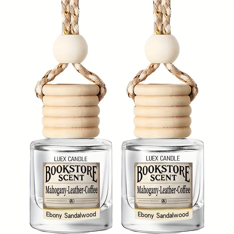 Set of 2 Car Air Freshener Diffusers - Vanilla Cream Scented Oil Diffuser for Vehicles, Lasting Fragrance for Over 45 Days