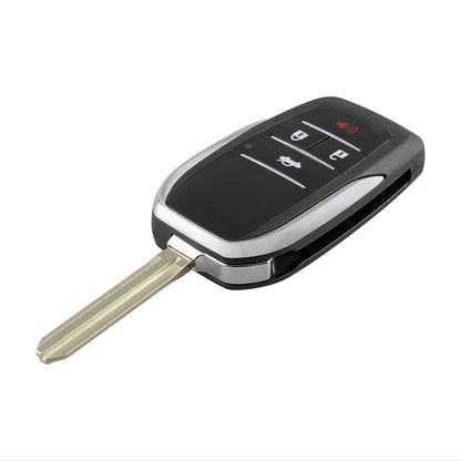Set of 2 Enhanced Flip Key Fob Shells with 4 Buttons for Toyota Models Including Camry, Corolla, Venza, for Scion, And for Xb from 2007 to 2012, FCCID HYQ12BBY