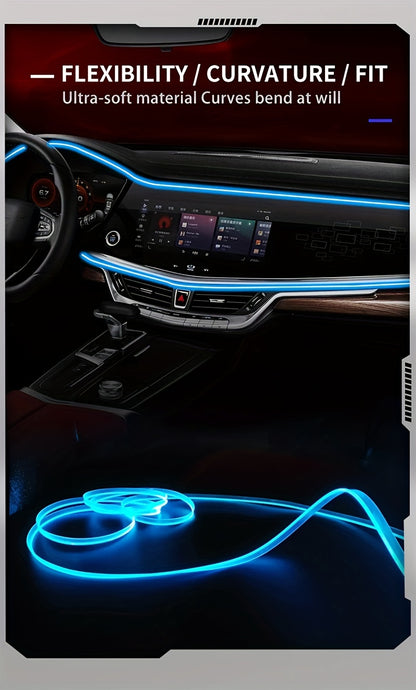 118-Inch Car Interior Neon Lights (Center Console And Dashboard) with Armrest Storage Box, APP Application Control RGB LED Light Strip Suitable for Car Decorative Lighting Additions, Without Battery