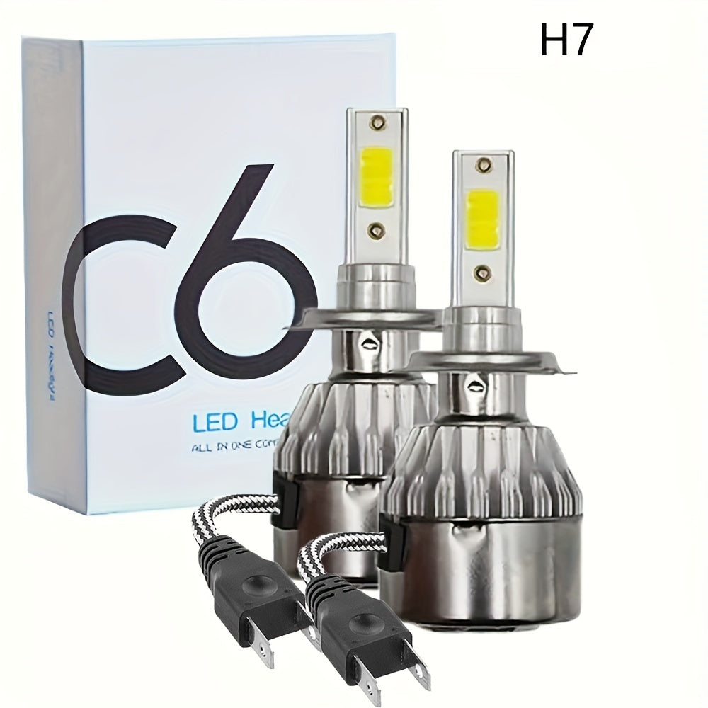 2pcs Headlight H4 H1 H3 Car Lamp H7 H11 9004 9005 9006 9007 Car Led Headlamp Pair, Without Battery